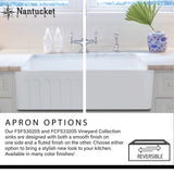 Nantucket Sinks 36 Inch Italian Farmhouse Fireclay Sink with Built-In Drainboard