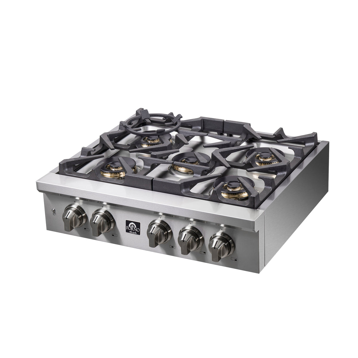 Forno Spezia 30-Inch Gas Rangetop, 5 Burners, Wok Ring and Grill/Griddle in Stainless Steel (FCTGS5751-30)