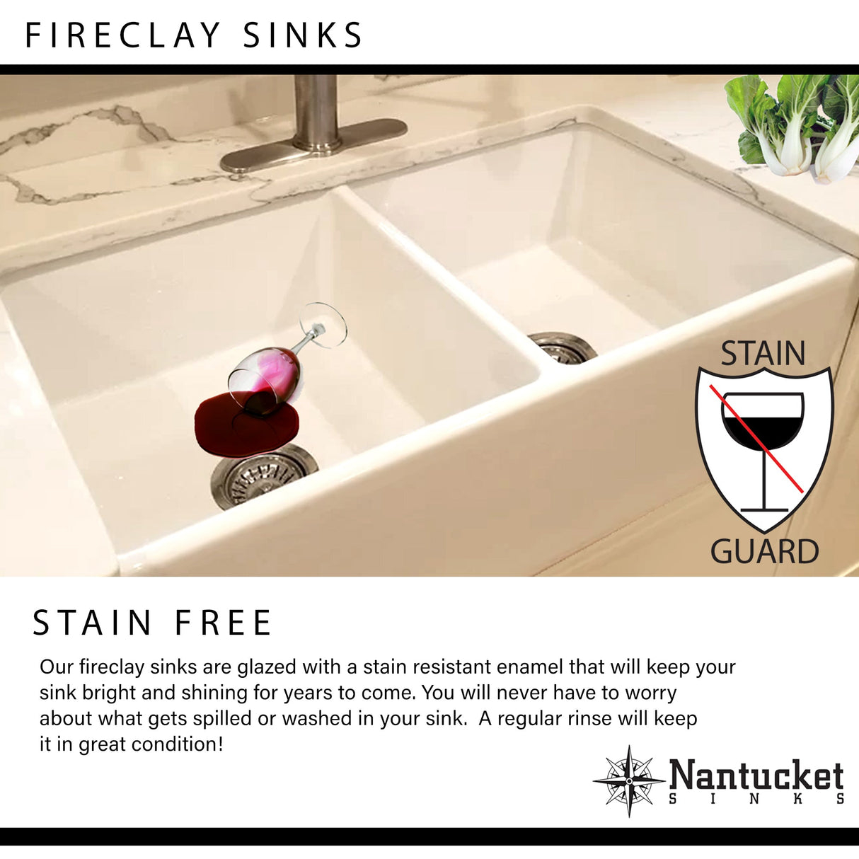 Nantucket Sinks 30-Inch Farmhouse Fireclay Sink with Shabby Green Finish