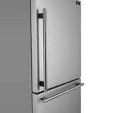 Forno Milano Espresso 31-Inch 17.2 cu. ft. Bottom Freezer Right Swing Door Refrigerator in Stainless Steel with Brass Handle  (FFFFD1785-31S)