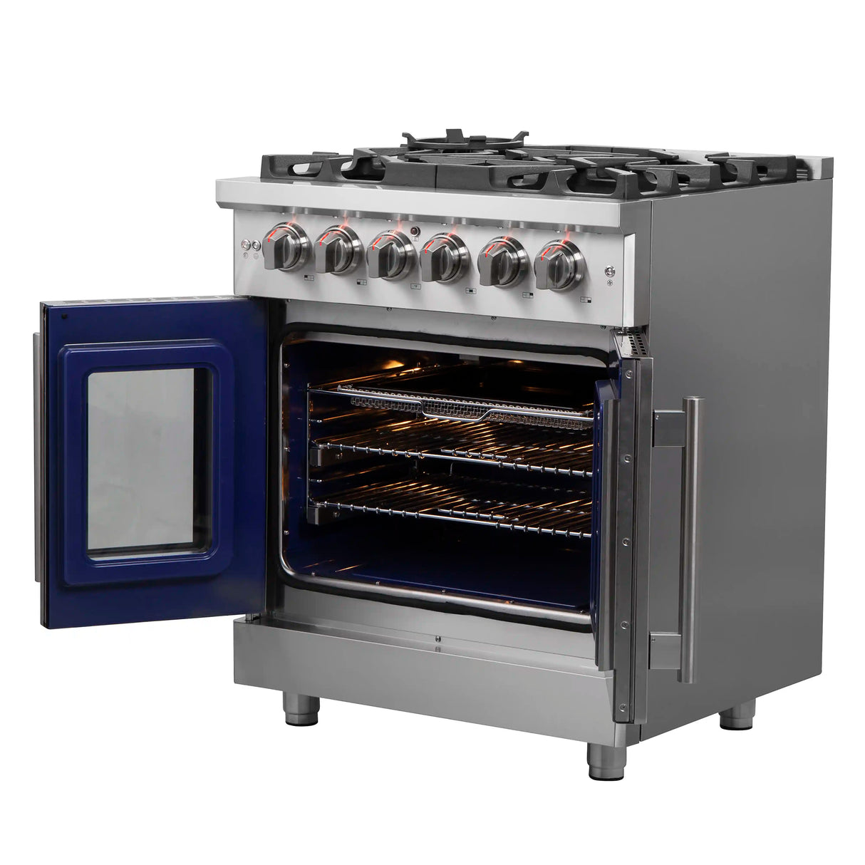 Forno Massimo 30-Inch French Door Gas Range in Stainless Steel (FFSGS6439-30)