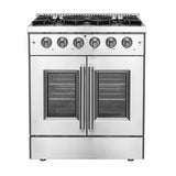 Forno 30-Inch Galiano Gas Range with 5 Gas Burners, 68,000 BTUs, & French Door Gas Oven in Stainless Steel (FFSGS6444-30)