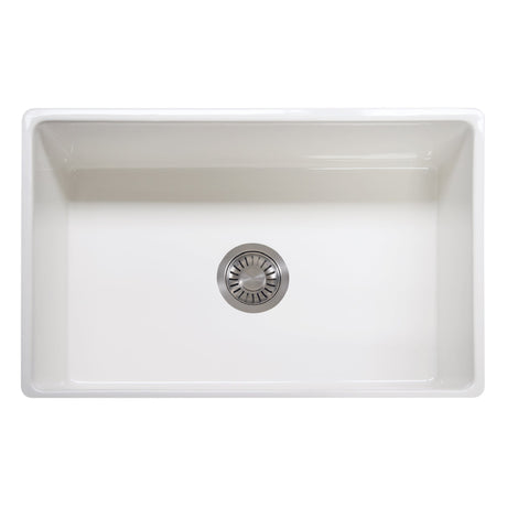 FRANKE FHK710-30WH Farm House 30-in. x 20-in. White Apron Front Single Bowl Fireclay Kitchen Sink - FHK710-30WH In White