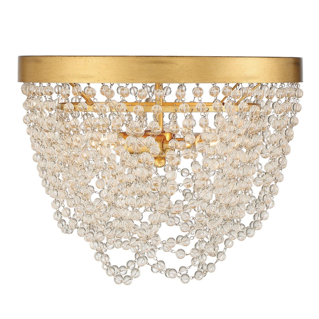 Fiona 3 Light Antique Gold Flush Mount FIO-A9103-GA-CL