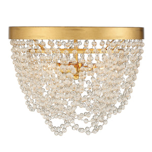 Fiona 3 Light Antique Gold Flush Mount FIO-A9103-GA-CL