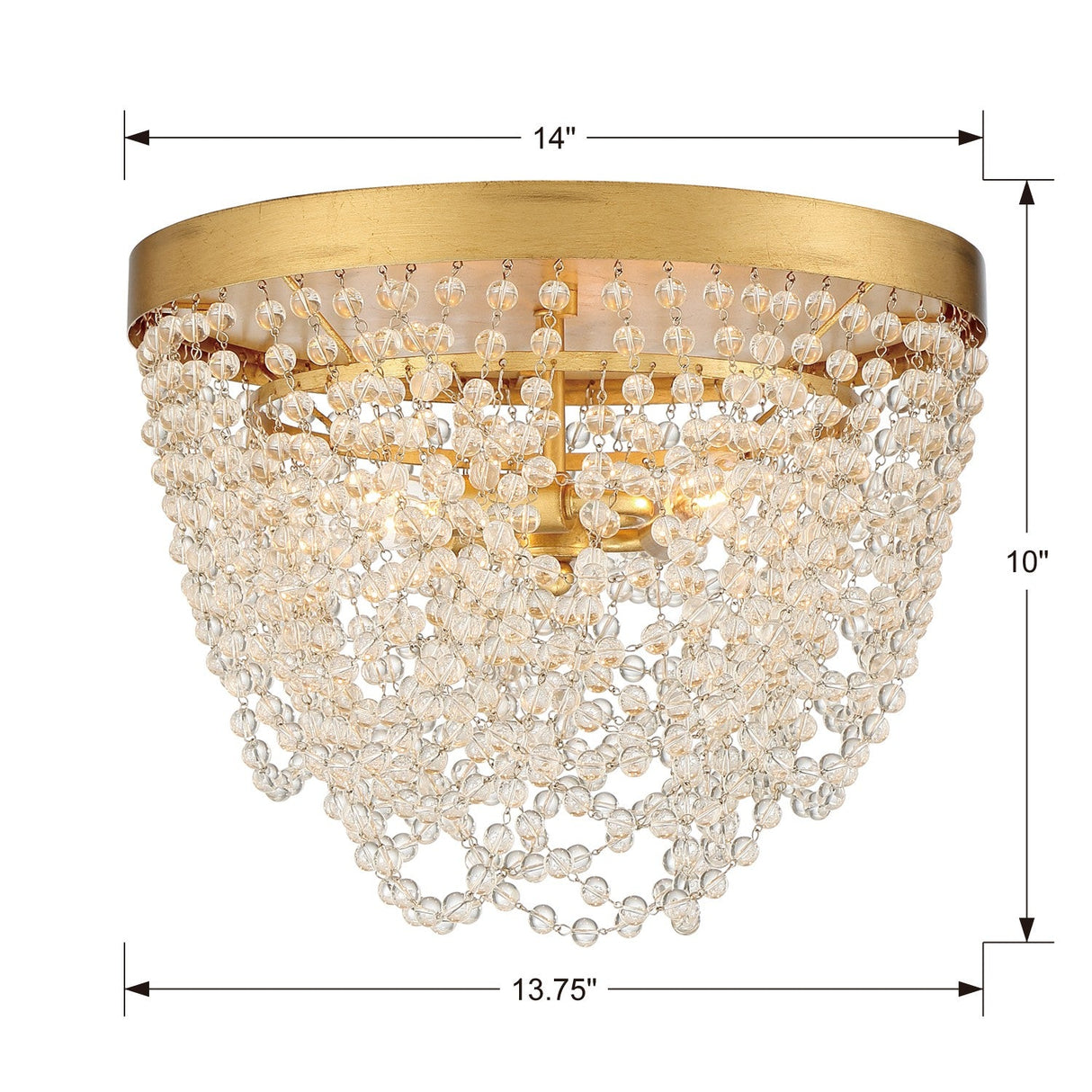 Fiona 3 Light Antique Gold Flush Mount FIO-A9103-GA-CL