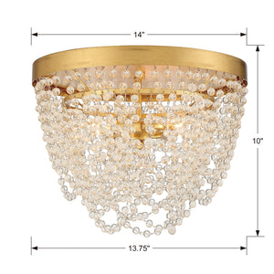 Fiona 3 Light Antique Gold Flush Mount FIO-A9103-GA-CL