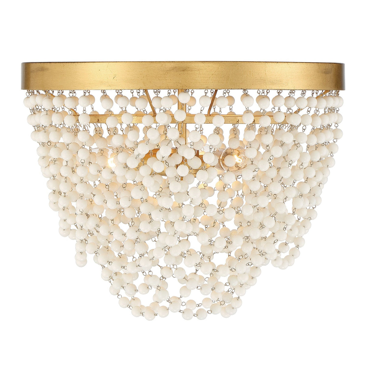 Fiona 3 Light Antique Gold Flush Mount FIO-A9103-GA-WH