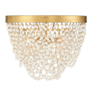 Fiona 3 Light Antique Gold Flush Mount FIO-A9103-GA-WH