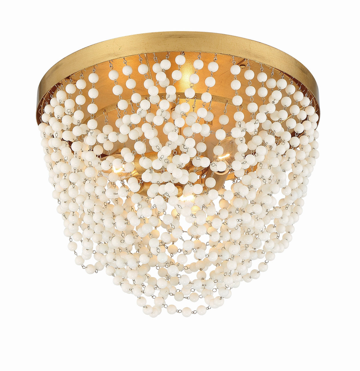 Fiona 3 Light Antique Gold Flush Mount FIO-A9103-GA-CL