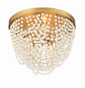 Fiona 3 Light Antique Gold Flush Mount FIO-A9103-GA-CL