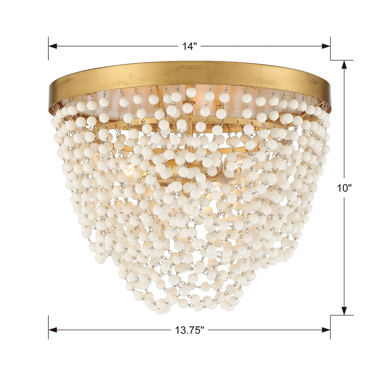 Fiona 3 Light Antique Gold Flush Mount FIO-A9103-GA-CL