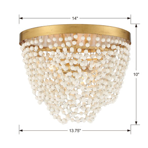 Fiona 3 Light Antique Gold Flush Mount FIO-A9103-GA-CL