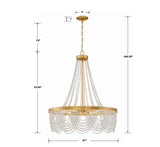 Fiona 4 Light Antique Gold Chandelier with Clear Beads FIO-A9104-GA-CL