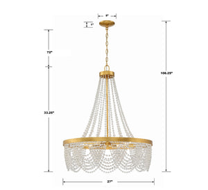 Fiona 4 Light Antique Gold Chandelier with Clear Beads FIO-A9104-GA-CL