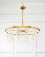 Fiona 4 Light Antique Gold Chandelier with Clear Beads FIO-A9104-GA-CL