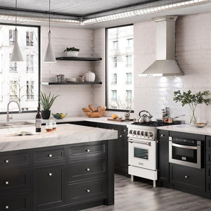 ZLINE 24 in. 2.8 cu. ft. Legacy Dual Fuel Range with 4 Burner Gas Cooktop and Electric Convection Oven in Stainless Steel (RA24)