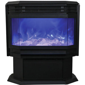 Amantii FS-26-922 26" WiFi Enabled Smart Electric Freestanding Fireplace, Featuring a Multi Function Remote, Multi Flame Speeds and a 10 Piece Birch Log Set
