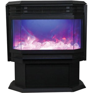 Amantii FS-26-922 26" WiFi Enabled Smart Electric Freestanding Fireplace, Featuring a Multi Function Remote, Multi Flame Speeds and a 10 Piece Birch Log Set