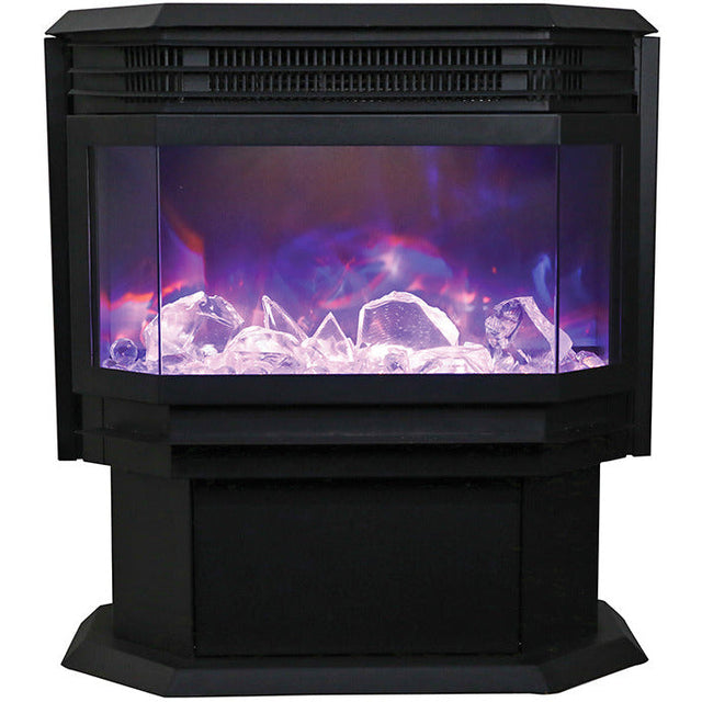 Amantii FS-26-922 26" WiFi Enabled Smart Electric Freestanding Fireplace, Featuring a Multi Function Remote, Multi Flame Speeds and a 10 Piece Birch Log Set