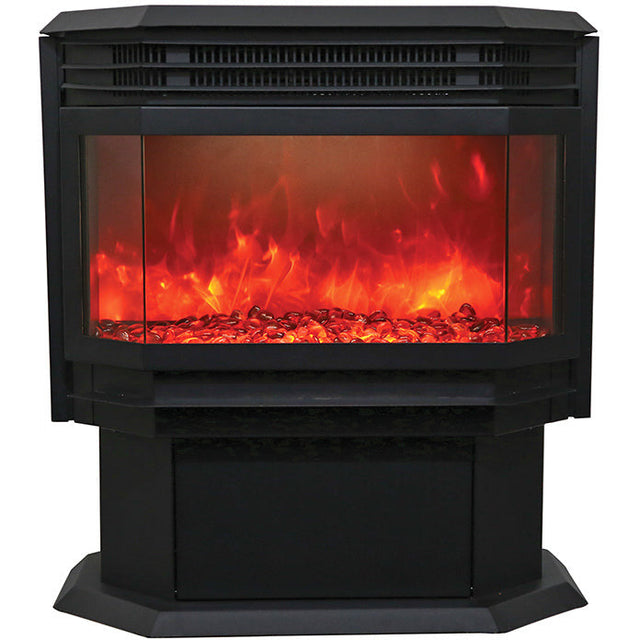 Amantii FS-26-922 26" WiFi Enabled Smart Electric Freestanding Fireplace, Featuring a Multi Function Remote, Multi Flame Speeds and a 10 Piece Birch Log Set