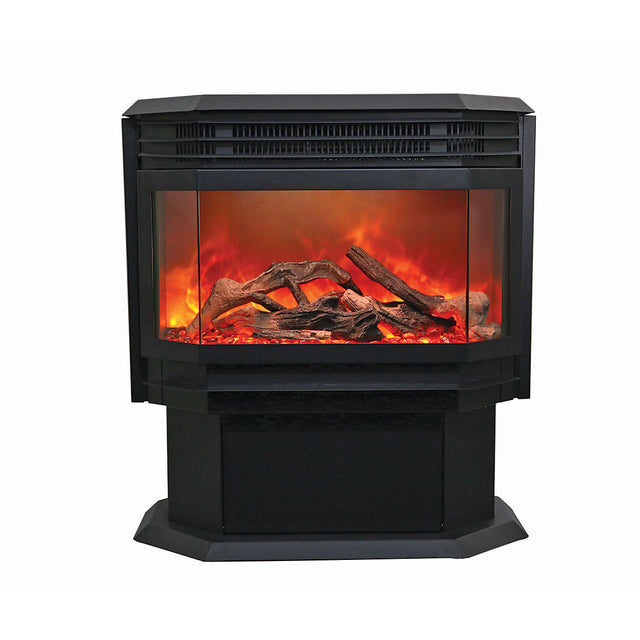 Amantii FS-26-922 26" WiFi Enabled Smart Electric Freestanding Fireplace, Featuring a Multi Function Remote, Multi Flame Speeds and a 10 Piece Birch Log Set