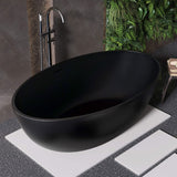 New England Home Goods 67" White Modern Freestanding Solid Surface Deep Soaking Bathtub for Two
