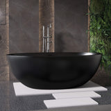 New England Home Goods 67" White Modern Freestanding Solid Surface Deep Soaking Bathtub for Two