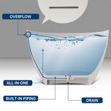 New England Home Goods COPACABANA - 59" White Seamless Oval Freestanding Deep Soaking Solid Surface Bathtub
