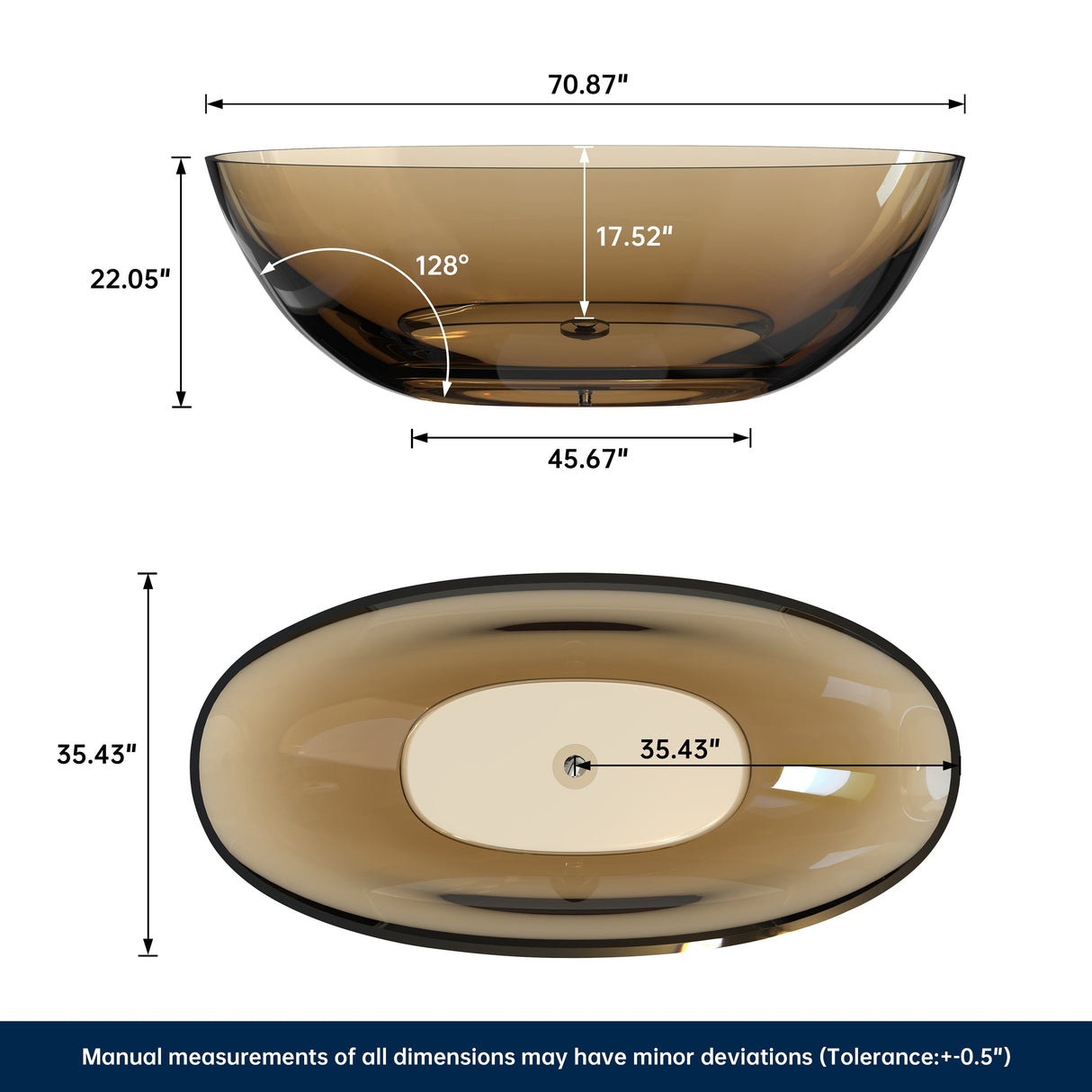 New England Home Goods Adams 71" Freestanding Tub in White - Stone Resin Solid Surface