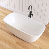 New England Home Goods Chelsea 59" Freestanding Tub Solid Surface Freestanding Soaking Bathtub