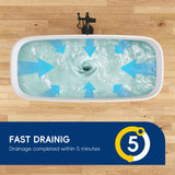 New England Home Goods 67" Freestanding Soaking Bathtub Solid Surface Soaking Tubs in Matte White