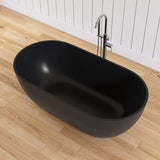 New England Home Goods 59" Solid Surface Freestanding Bathtub – Resin Stone Soaking Tub