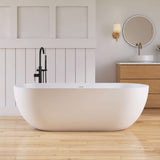 New England Home Goods Daytona 69" Freestanding Tub in Black - Stone Resin Solid Surface