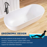 New England Home Goods Daytona 69" Freestanding Tub in Black - Stone Resin Solid Surface