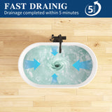 New England Home Goods 39" Japanese Soaking Tub Solid Surface Freestanding Bathtub for Small Bathrooms