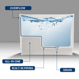 New England Home Goods 39" Japanese Soaking Tub Solid Surface Freestanding Bathtub for Small Bathrooms