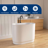 New England Home Goods 39" Japanese Soaking Tub Solid Surface Freestanding Bathtub for Small Bathrooms