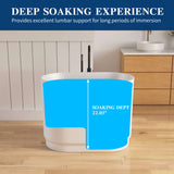 New England Home Goods 39" Japanese Soaking Tub Solid Surface Freestanding Bathtub for Small Bathrooms