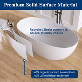 New England Home Goods 59" White Large Capacity Freestanding Deep Soaking Acrylic Bathtub