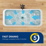 New England Home Goods 67" - "BROADWAY" White Rectangular Solid Surface Soaking Freestanding Bathtub