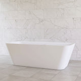 New England Home Goods 67" - "BROADWAY" White Rectangular Solid Surface Soaking Freestanding Bathtub