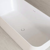 New England Home Goods 67" - "BROADWAY" White Rectangular Solid Surface Soaking Freestanding Bathtub