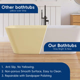 New England Home Goods 67" - "BROADWAY" White Rectangular Solid Surface Soaking Freestanding Bathtub
