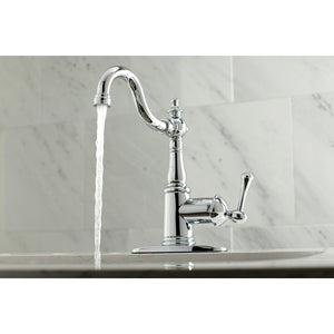 English Vintage FS7641BL Single-Handle 1-Hole Deck Mount Bathroom Faucet with Push Pop-Up, Polished Chrome