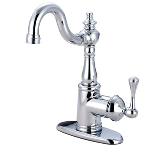English Vintage FS7641BL Single-Handle 1-Hole Deck Mount Bathroom Faucet with Push Pop-Up, Polished Chrome
