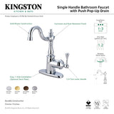 English Vintage FS7645BL Single-Handle 1-Hole Deck Mount Bathroom Faucet with Push Pop-Up, Oil Rubbed Bronze