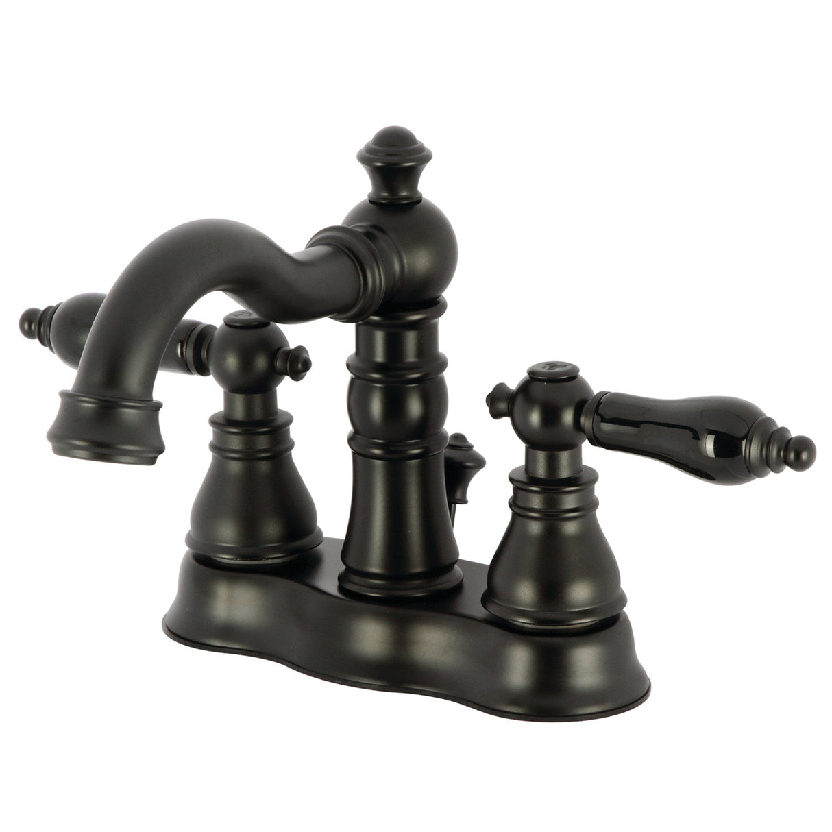 Duchess FSC1600AKL Two-Handle 3-Hole Deck Mount 4" Centerset Bathroom Faucet with Pop-Up Drain, Matte Black
