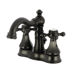 Metropolitan FSC1600BX Two-Handle 3-Hole Deck Mount 4" Centerset Bathroom Faucet with Pop-Up Drain, Matte Black