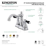 Duchess FSC1601AKL Two-Handle 3-Hole Deck Mount 4" Centerset Bathroom Faucet with Pop-Up Drain, Polished Chrome